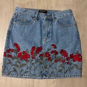 Juicy Couture Embroidered Denim Skirt